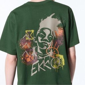 Uniqlo Kids Graphic Tee - Green with Multicolor Design
